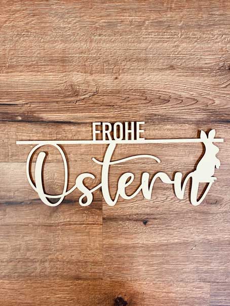 Frohe Ostern Schriftzug - Boho Kranz